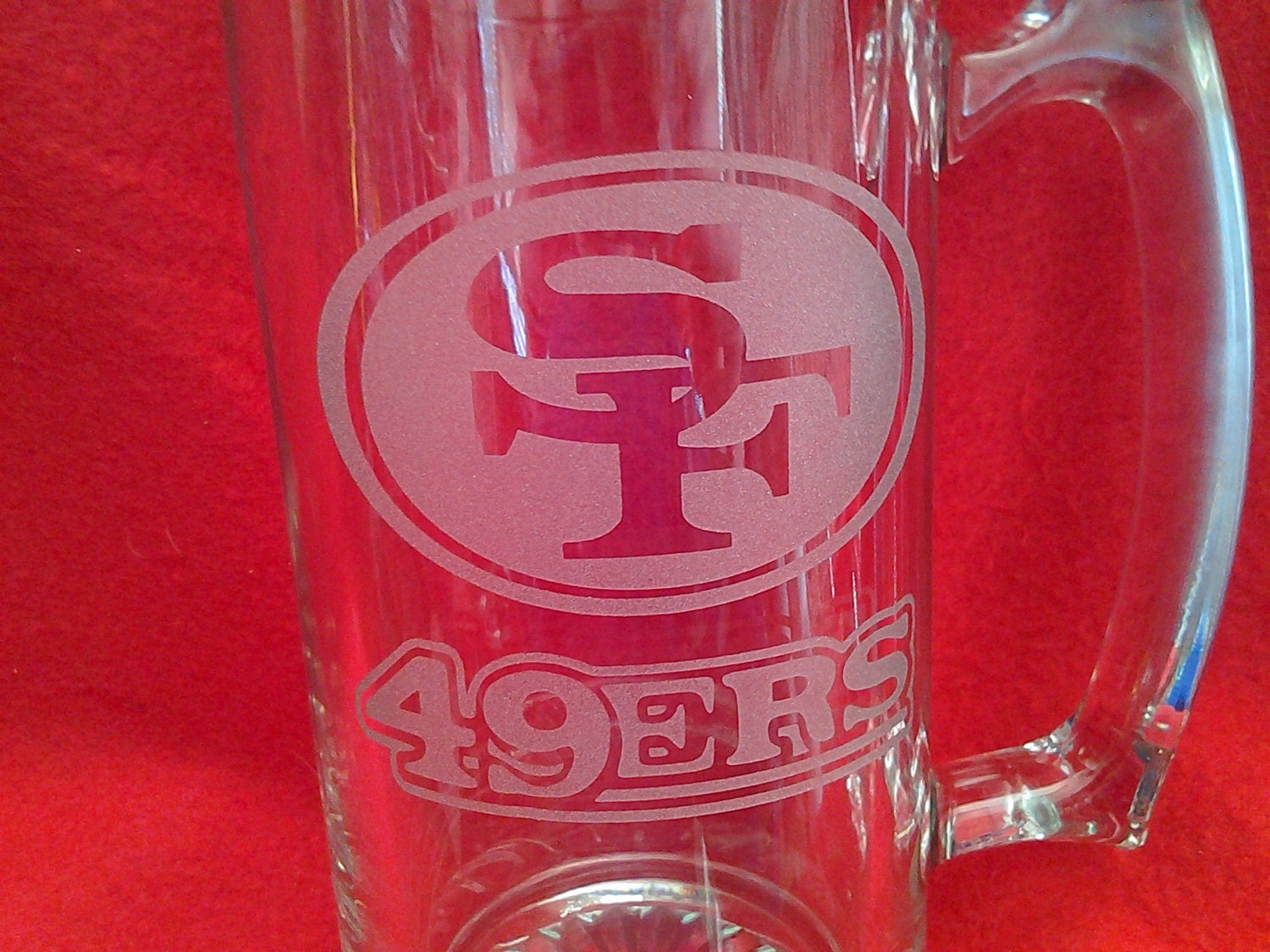 sports team mugs 49ers mugs Etched beer mugs football beer