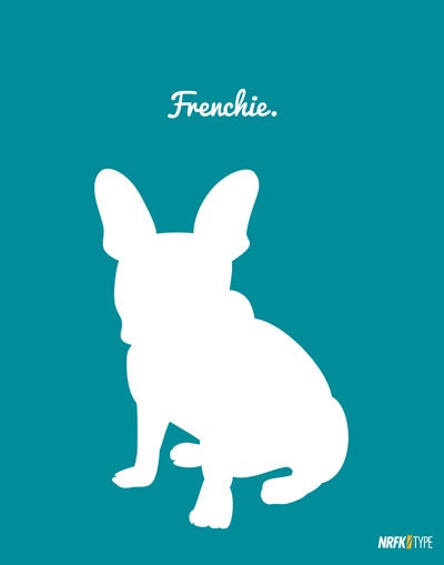 The Dog Series: French Bulldog Sitting Frenchie Dog Silhouette