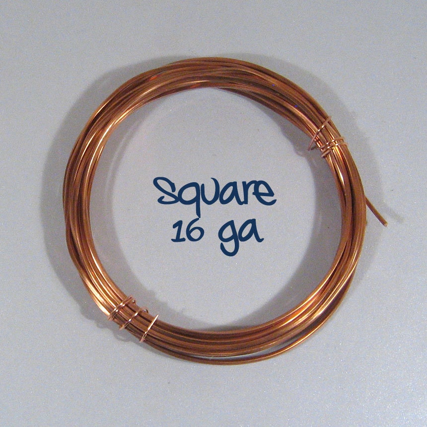 16ga 10ft SQ DS Square Copper Wire from ThunderMoonWire on Etsy Studio