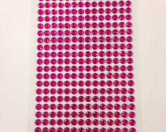 504 PC hot pink self adhesive acrylic rhinestones / bling your beloved items / 5mm / rhinestone craft embellishment gems / phone deco /