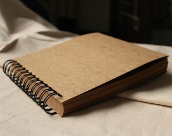 98 pages Wedding Guestbook // Kraft Scrapbook Album // Spiral Bound