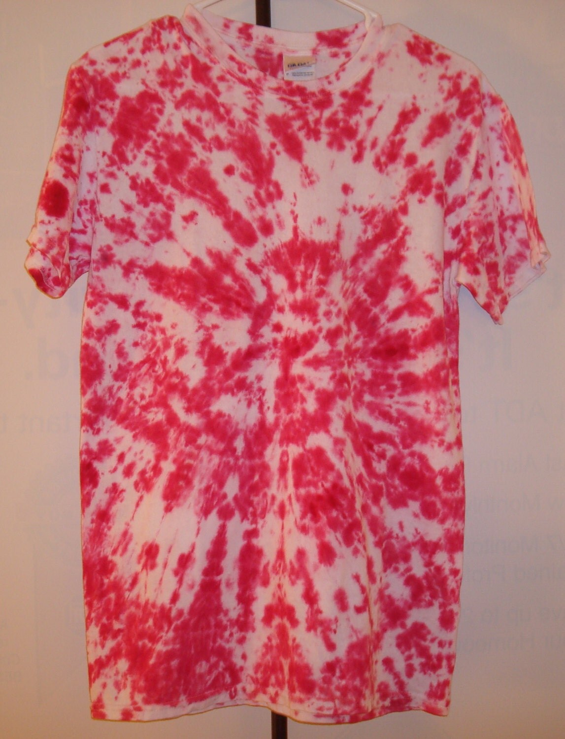 Red Color Blast Tie Dye Shirt Adult Small
