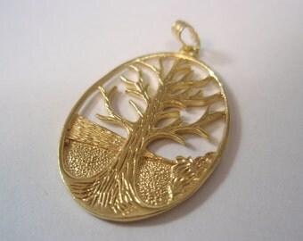 tree of life 14k gold filled vintage Style pendant