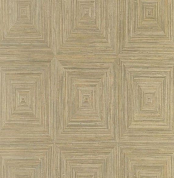 Faux Grasscloth Square Tile Look Wallpaper Natural