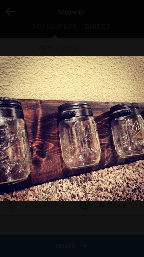 Mason Jar Bathroom Caddy Oil Rubbed Bronze clamp and lid