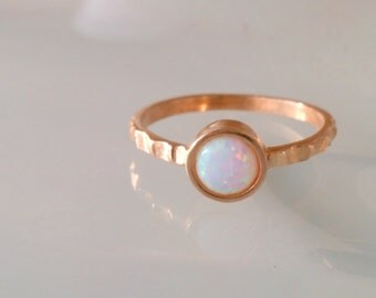 25% off-SALE!! White Opal ring,gold band, wedding ring, bridal jewelry ...