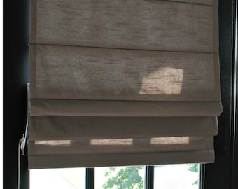 Custom Made Traditional Roman Shade - You Choose Fabric and Lining - 35"w and under