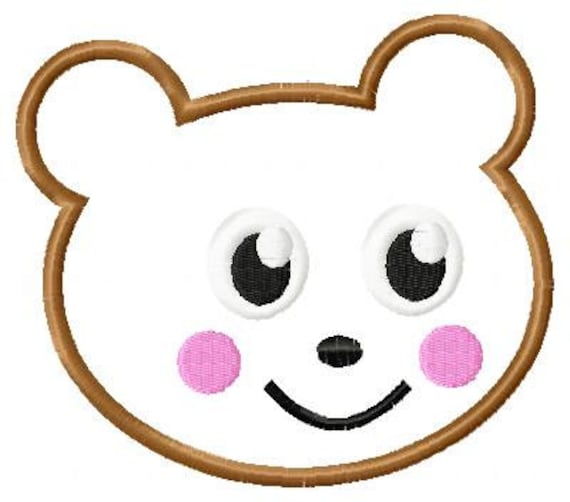 Items similar to Bear Face 2 Embroidery Applique Designs (3 designs) on ...