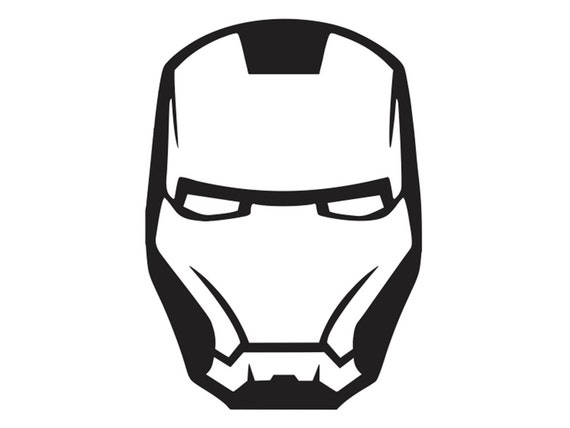 Iron Man Face Mask 2 Vinyl Decal SUP-ML4-4 by Stickeesbiz