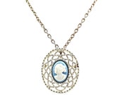 SALE - Vintage Sarah Coventry Cameo Brooch Necklace
