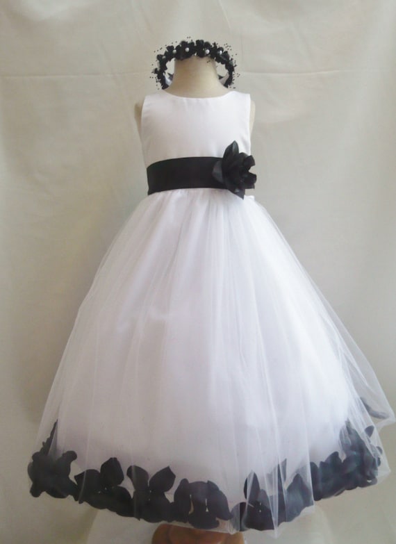 black and white flower girl dresses