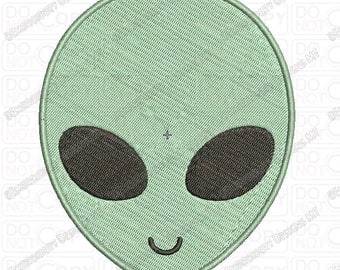 Alien Head Face Embroidery Design in Mini 1x1 2x2 3x3 4x4 and 5x7 Sizes
