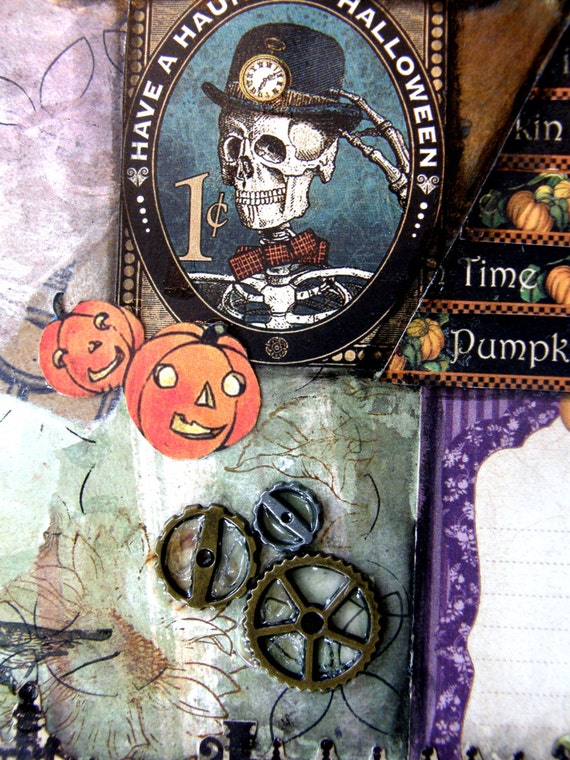 Halloween Mixed Media Original 11x14 Steampunk