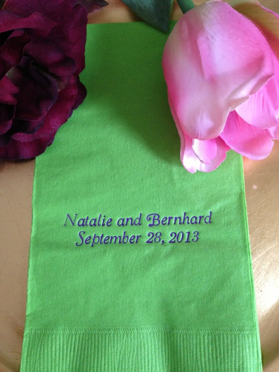 50 Personalized Hand Guest Towels Paper Dinner by MemorableWedding