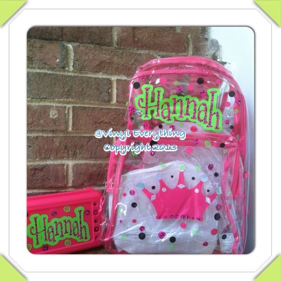 Personalized Clear BackpacksPrincess design