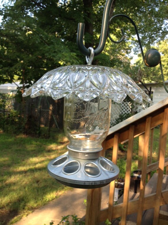 Mason Jar Glass bowl Bird Feeder
