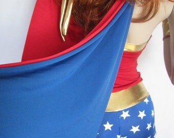 Wonder Woman Cape only- Halloween -Party-female superheroe-Sexy-ZanzaDesigns