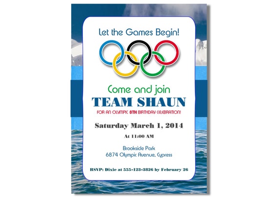 Winter Olympics Birthday Invitation, printable, digital file, DIY by ...