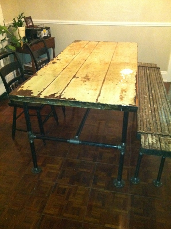 Salvaged Industrial Door Table