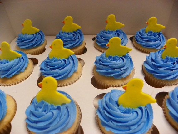 Edible Fondant Baby Ducks Cupcake and Cake Toppers