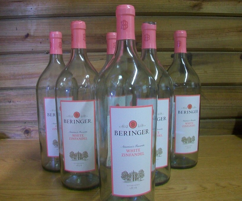 Lot of 6 Empty Large 1.5 Liter Clear Wine Bottles Crafts