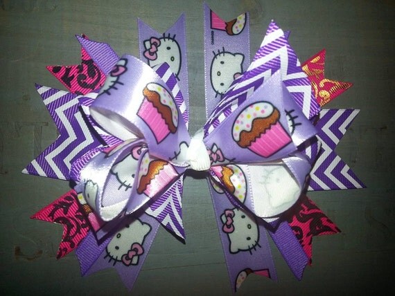 Hello Kitty Bow Hello Kitty Stacked Bow Stakced Bow Boutique Bow Hello Kitty 2223