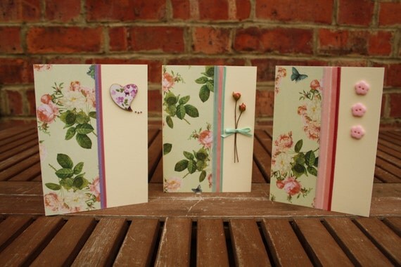 Items similar to Handmade greetings card. This card features pastel ...