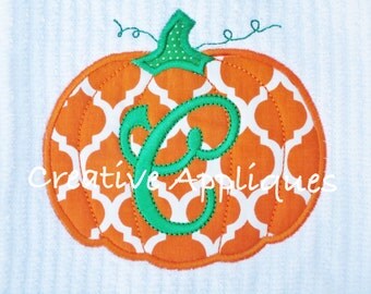 Pumpkin Digital Machine Embroidery Applique Design 4 Sizes, pumpkin applique, fall applique, autumn applique, thanksgiving applique