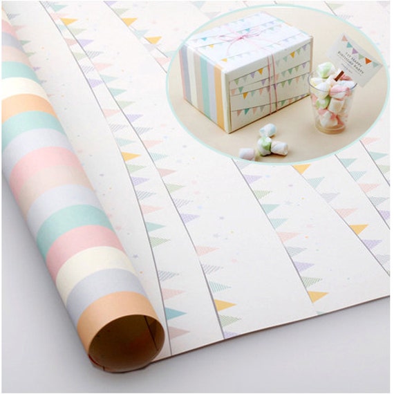 10 sheets wrapping paper Double Sided Printing by PaperNRibbon