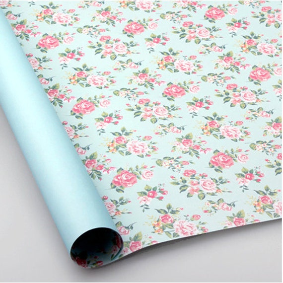 10 sheets wrapping paper Double Sided Printing by PaperNRibbon