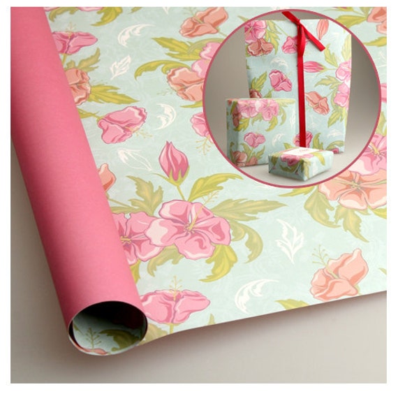 10 sheets wrapping paper Double Sided Printing by PaperNRibbon
