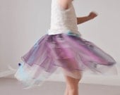 Fairy Skirt and Hairband for Flower Girls, Woodland Wedding, Fairy Costume in Purple and Turquoise Organza & Tulle