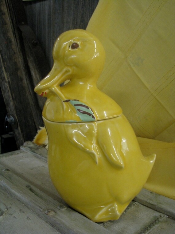 Yellow Duck Cookie Jar