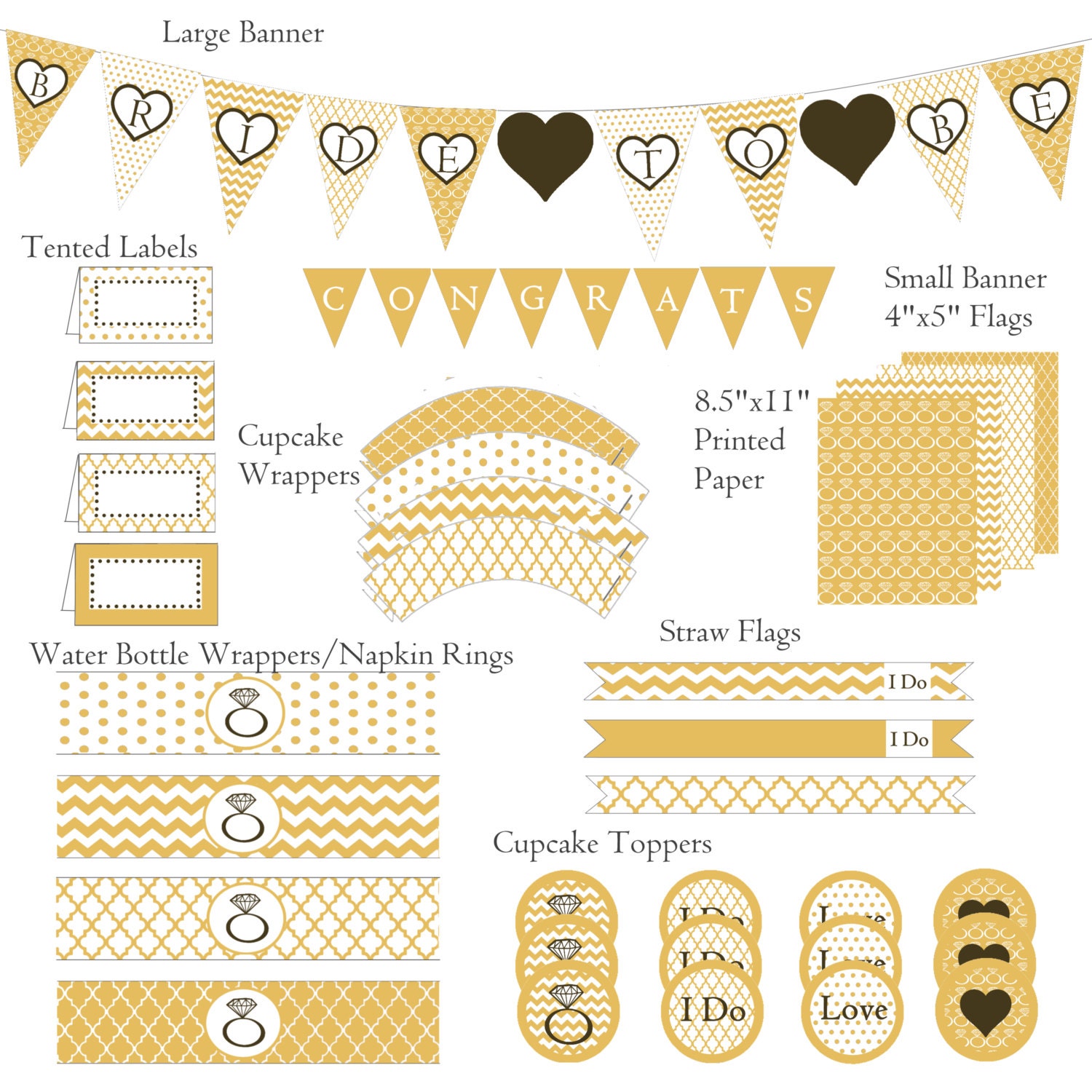 Bridal Shower Decorations Gold Wedding Shower Decorations