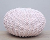 Items similar to Knitted Pouf, Round Floor Pillow, T-Shirt Yarn Zpagetti, Cou...