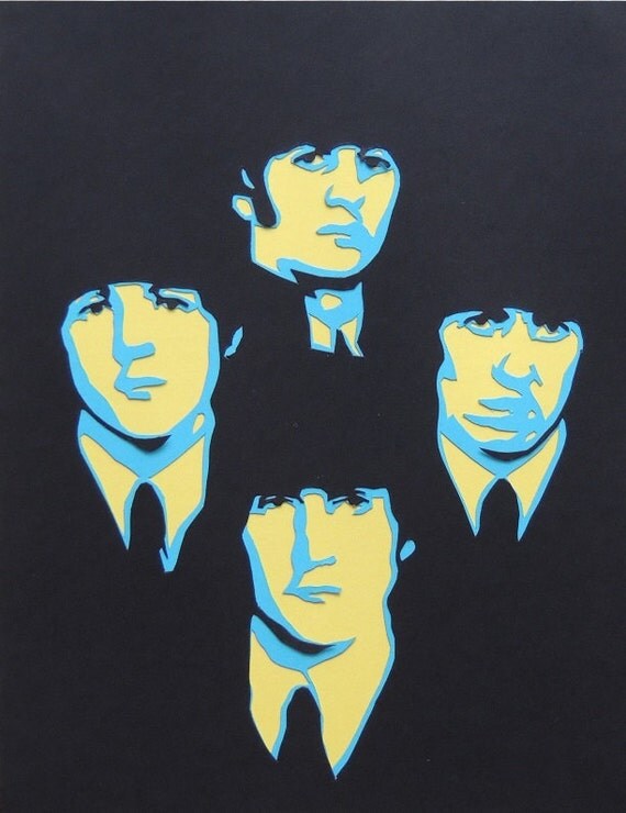 Items similar to The Beatles multilayer paper cut out on Etsy