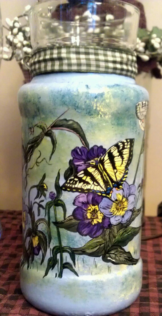 Hand Drawn & Painted Butterfly Jar. A great gift for the