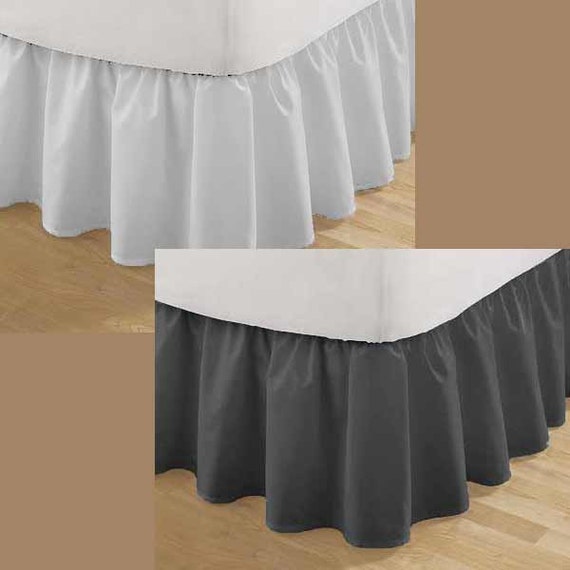 9 inch Drop Bed Skirt Cotton Poplin in all USA by DecorWithShams