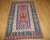 100% organic handspun wool, handwoven Turkish kilim rug carpet, Vegetable dyed, Highest quality, Handwoven, 19th century style, premium.