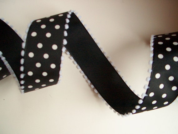 wired black polka dot ribbon ribbons pom pom trim wired black polka dot ribbon ribbons pom pom trim