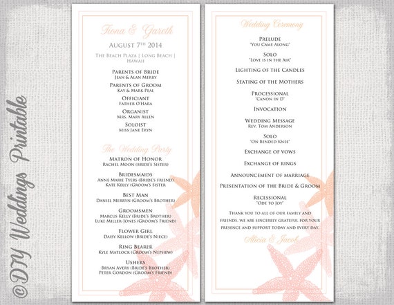 Wedding Order Of Service Scroll Template Printable - rangtm