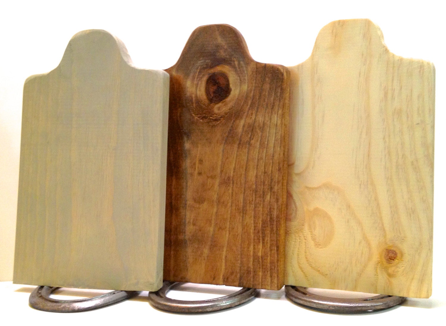 Wooden Jewelry Display/Bust with Horseshoe Base