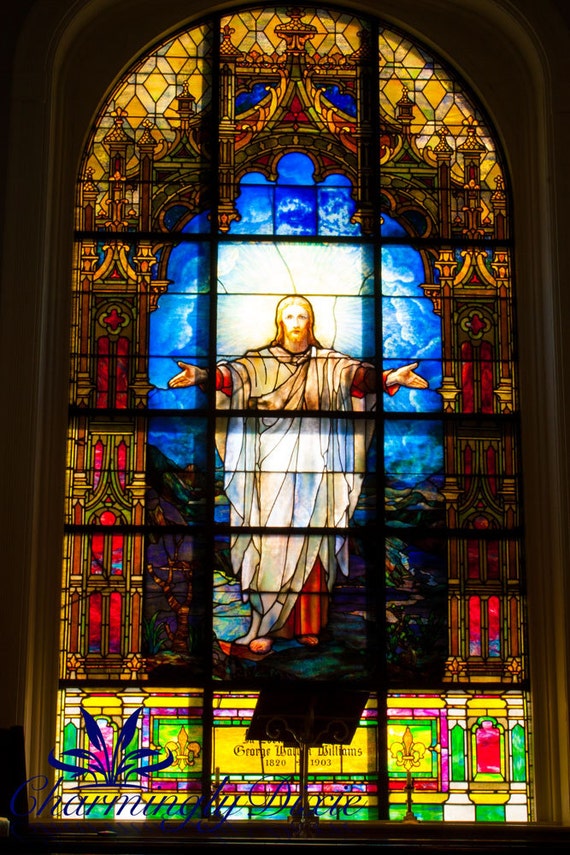 Items similar to Tiffany Stained Glass Window at Tritiny United