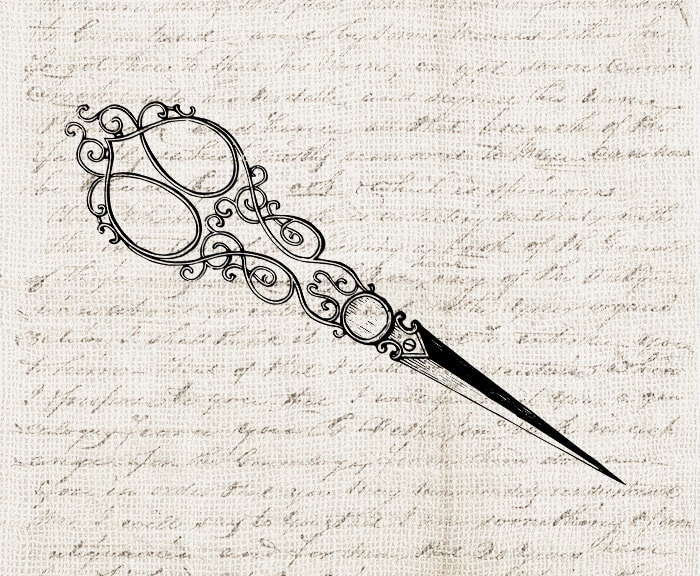 Download Vintage Sewing Scissors Digital Download Clipart Ornate