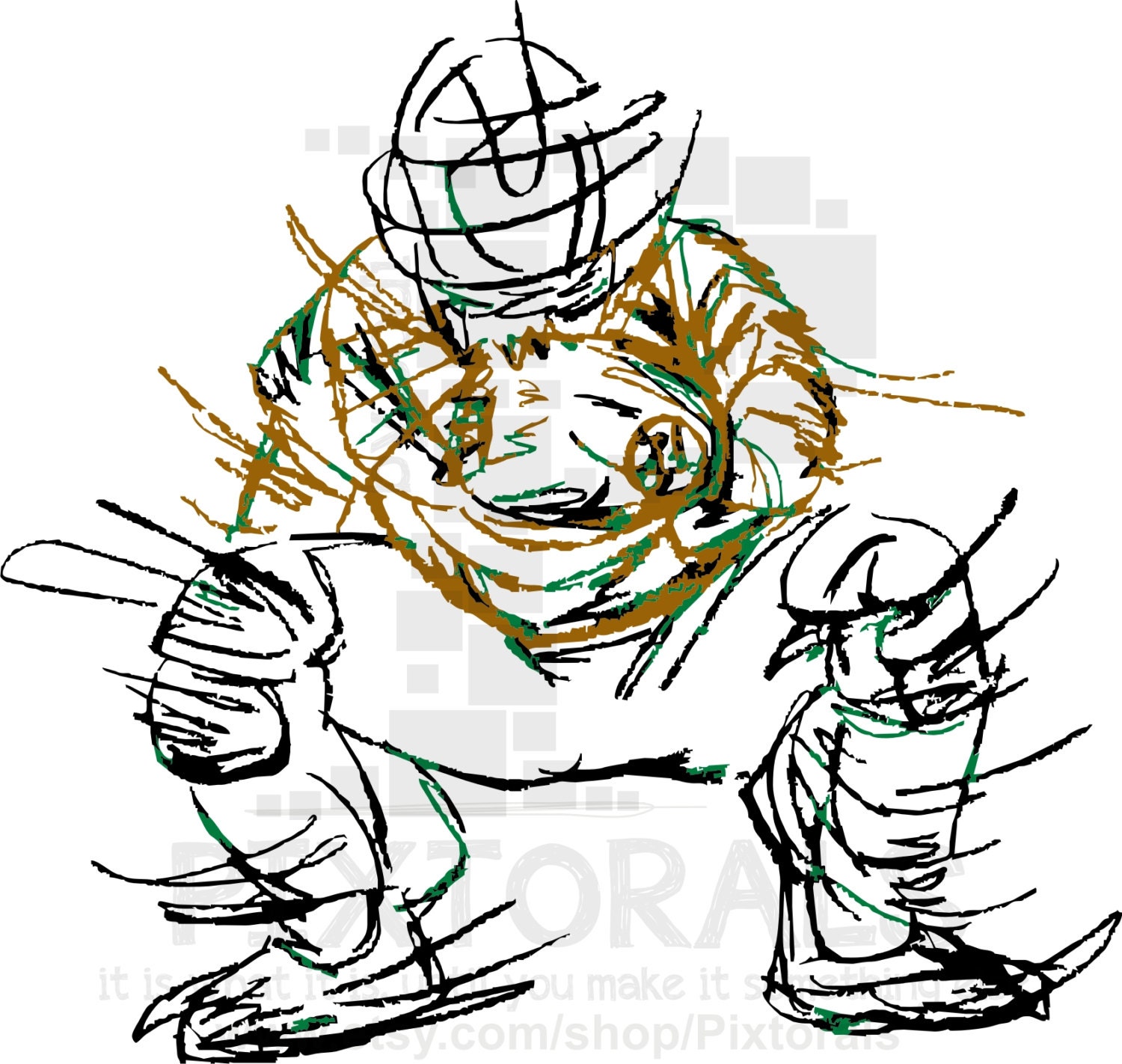 Baseball / Softball Clip Art of the Catcher PNG Transparent