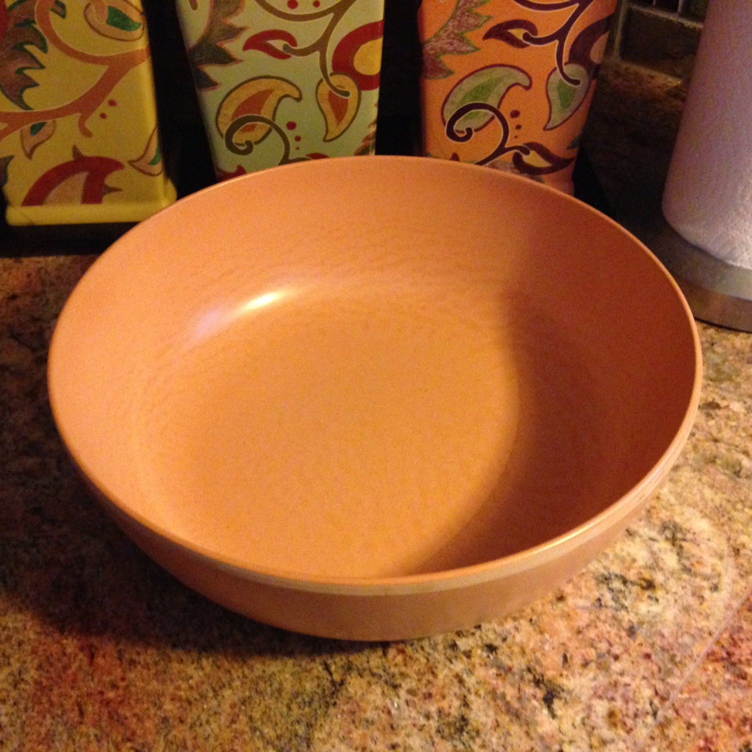 Vintage Ellingers agatized wood bowl number 120 large from the