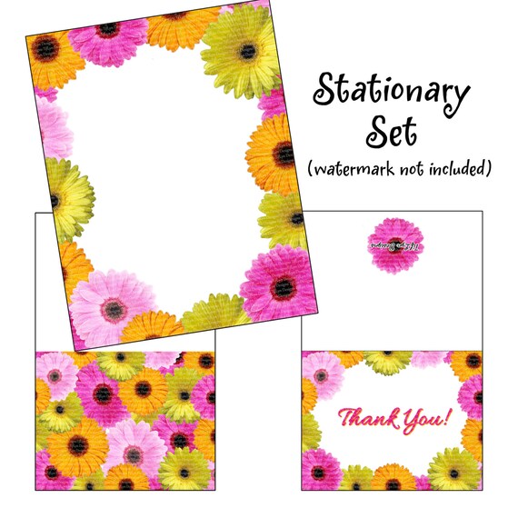 Gerbera Daisies Stationary Set