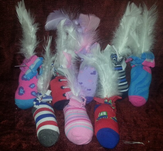 2 Sock Cat Toys with Organic Catnip and by ItsMomAndMeDesigns