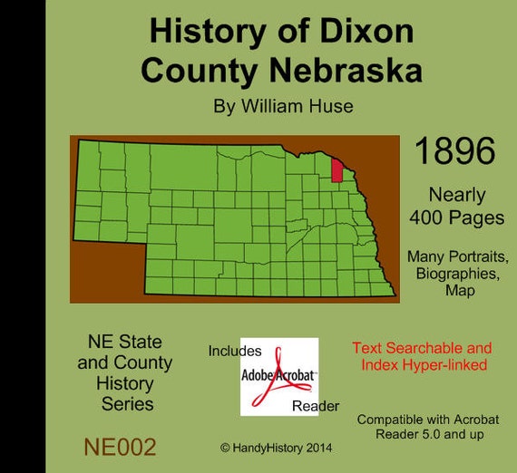 History of Dixon County Nebraska 1896 William by HandyHistory