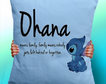 Ohana Means Family Means Nobody Get Left Behind or Forgotten Lilo and Stitch typographic pillow - Cushion / Pillow Cover / Panel / Fabric
